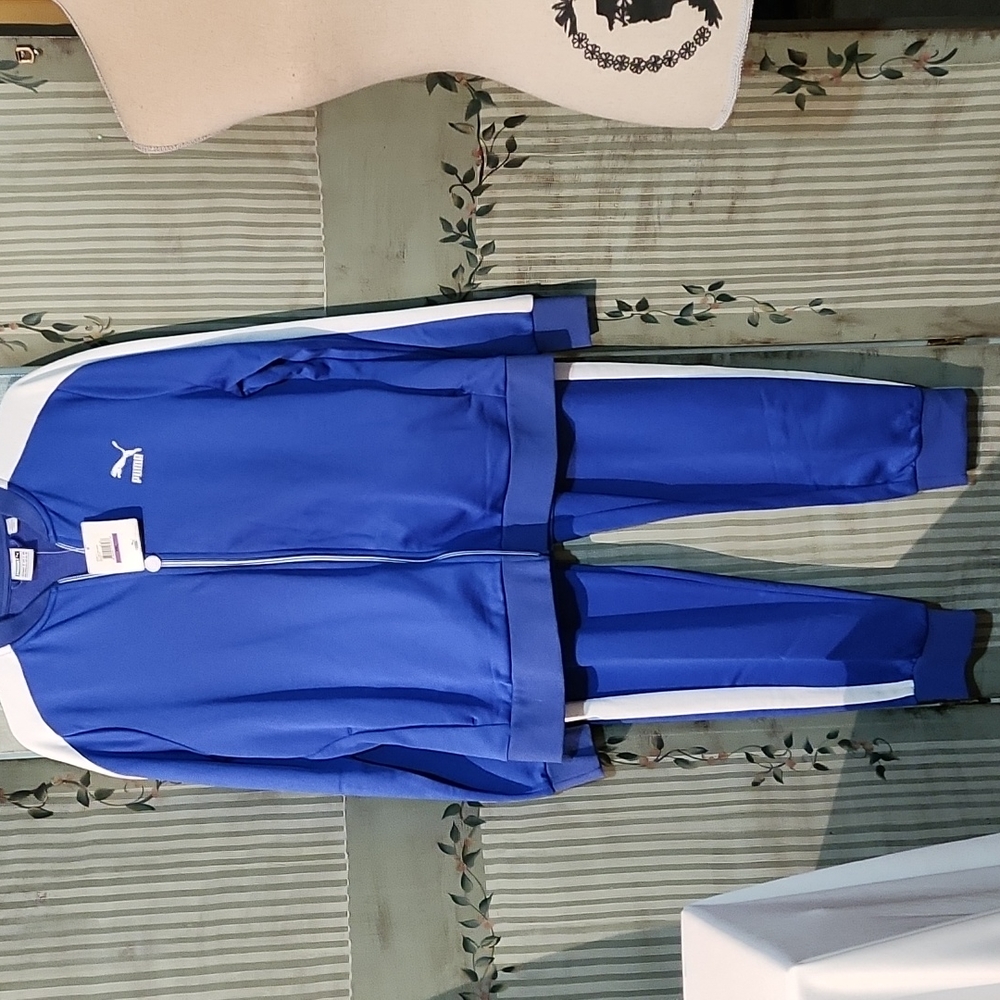 Puma Blue and White Tracksuit